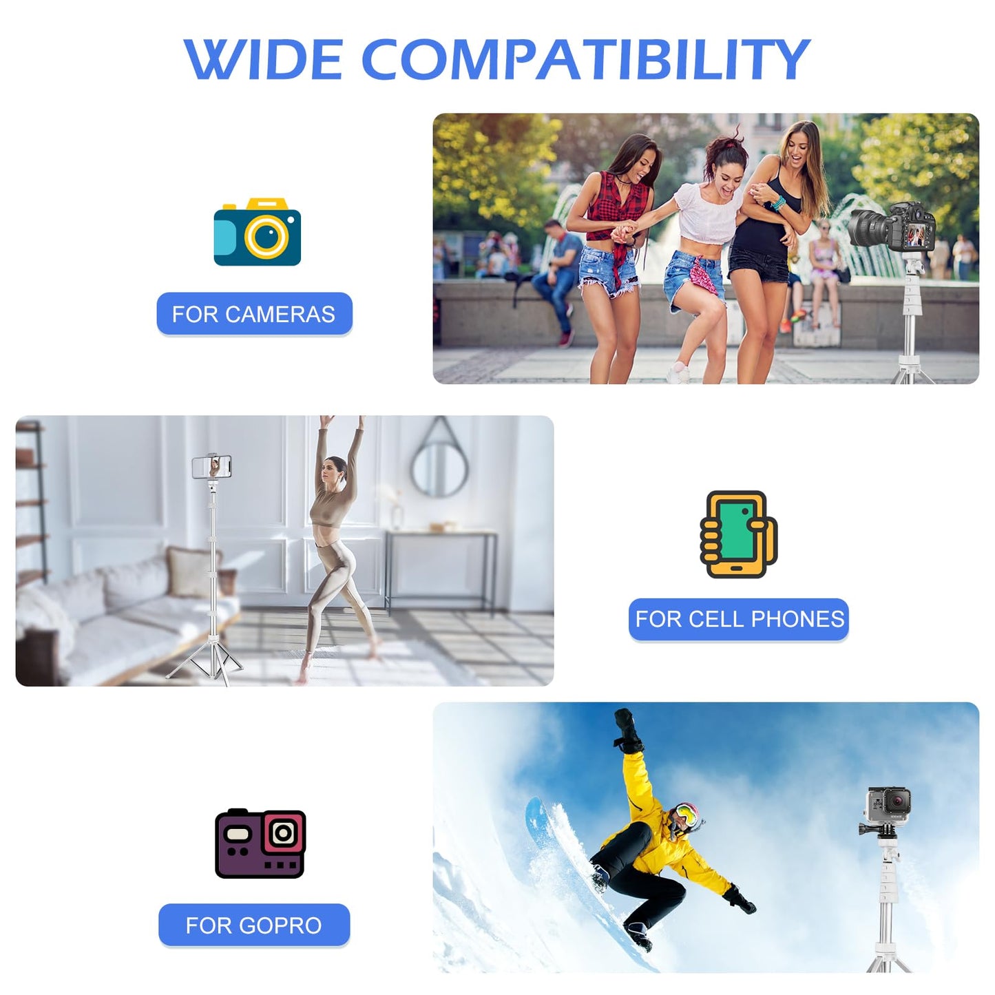 SENSYNE ProTripod: 62 Selfie Stick & Stand - Small Enterprise