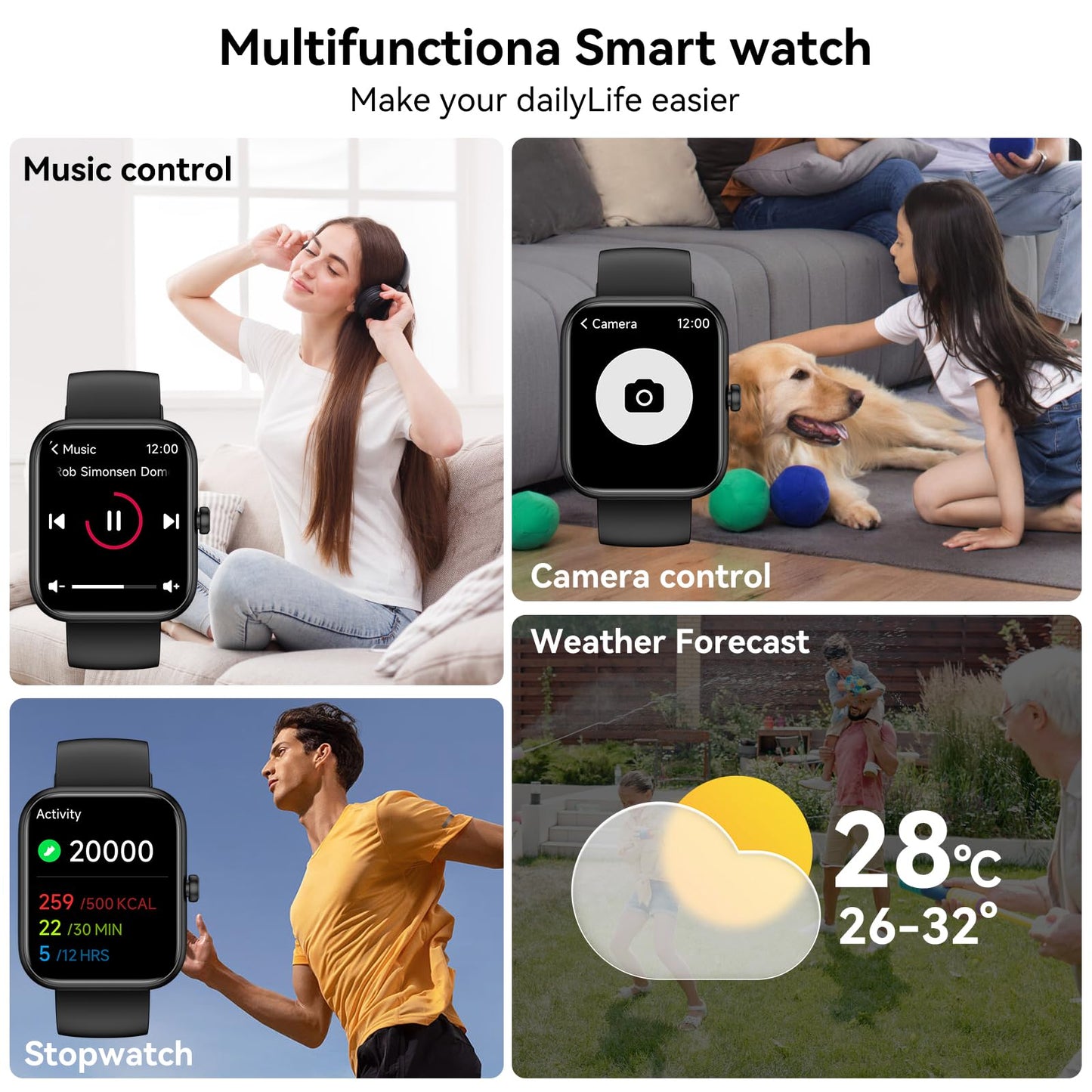 FitSmart Alexa Watch: HD Touchscreen & Health Tracker - Small Enterprise
