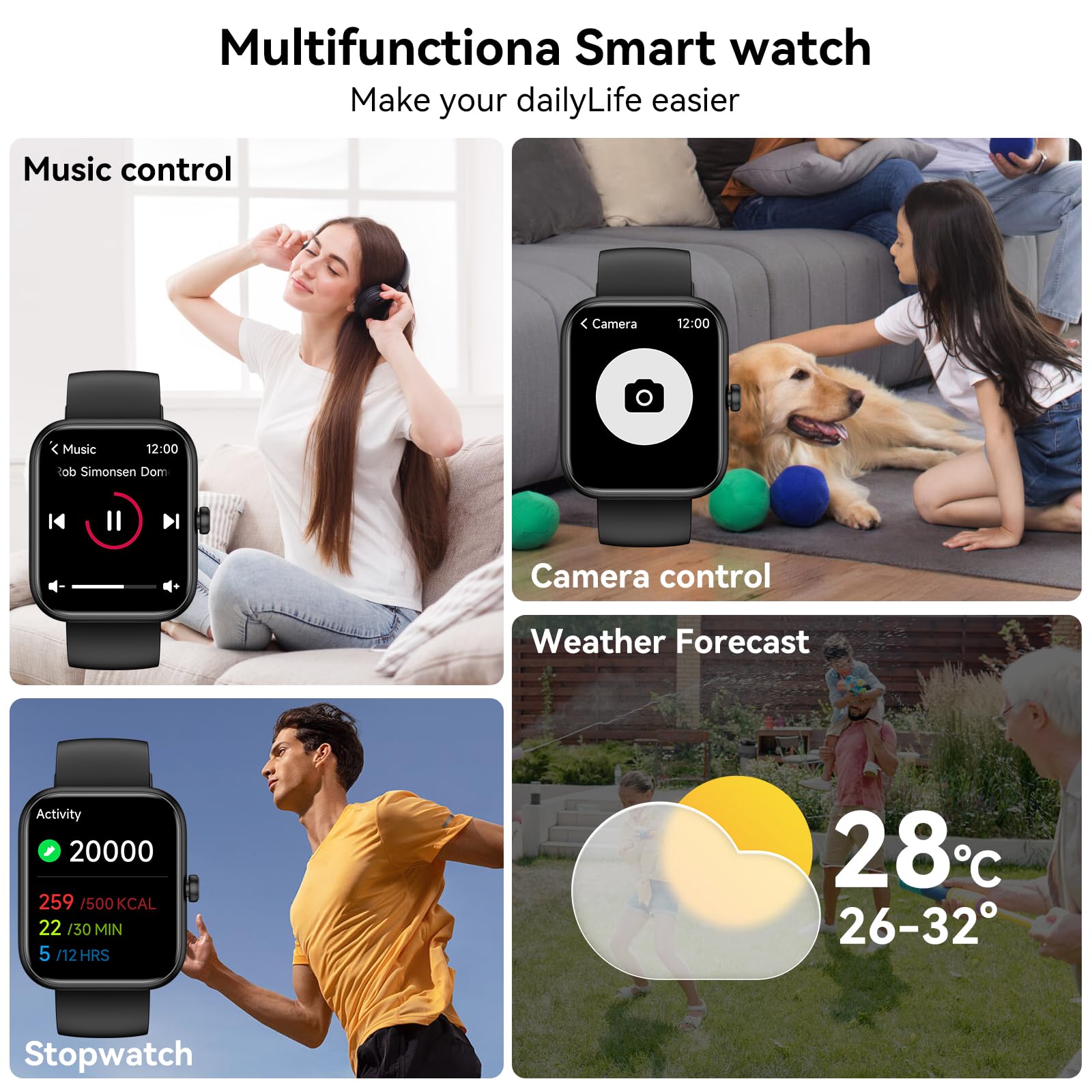 FitSmart Alexa Watch: HD Touchscreen & Health Tracker - Small Enterprise