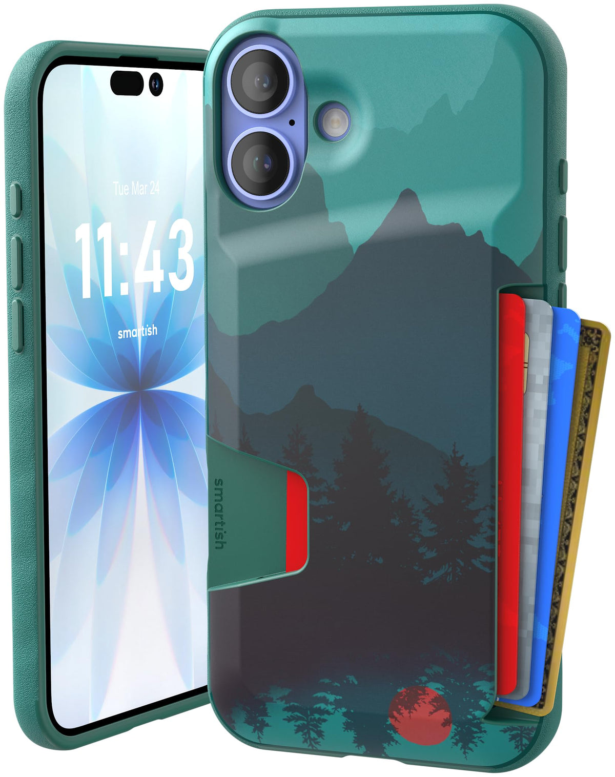 Smartish iPhone 18 Pro/17 Pro Wallet Case, Wallet Slayer V1, Cherry Blossom