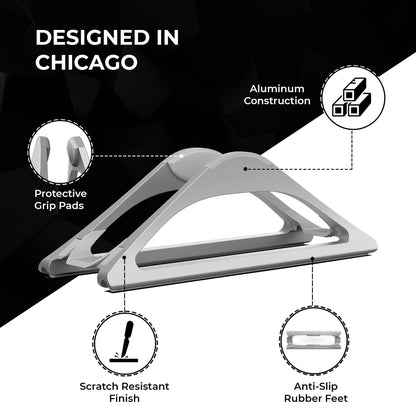 BlackRise: Adjustable Vertical Laptop Dock Stand