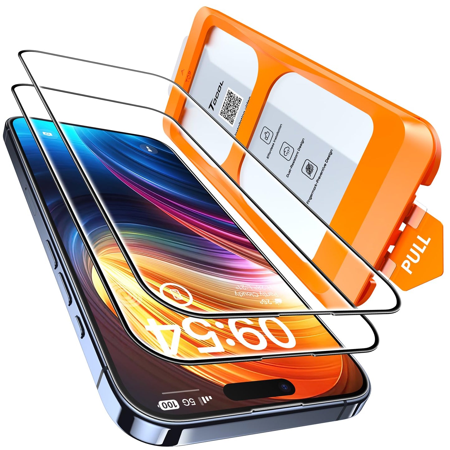TOCOL Privacy Shield 9H Glass for iPhone 15 - 2 Pack - Small Enterprise