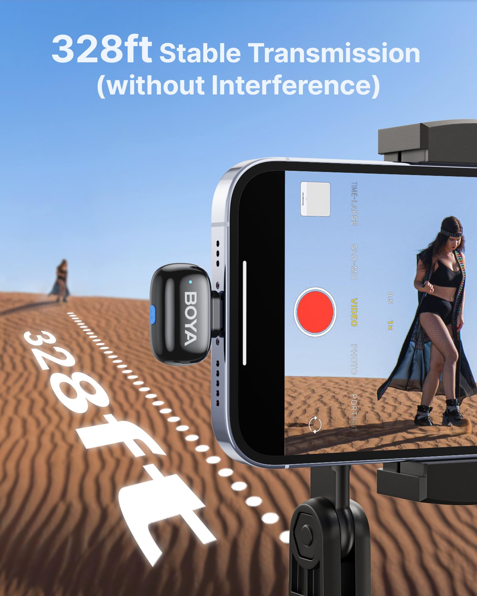 BOYA mini 2 Wireless Lavalier Microphones for iPhone 15/16/17 & Android, AI Noise Cancellation, App Control, 30H Battery Life with Charging Case, Lapel Microphone Wireless for Video Recording Vlogging