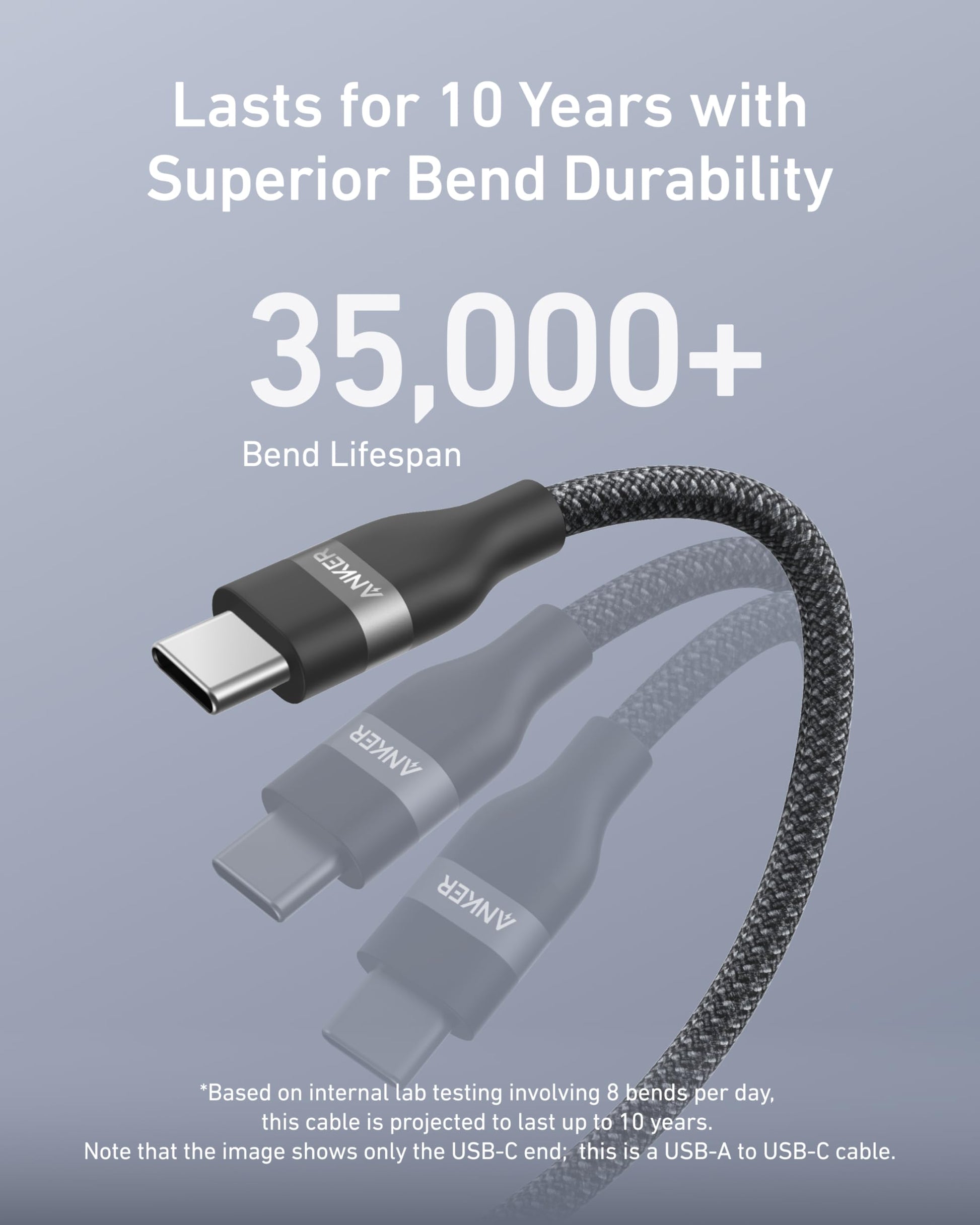Anker Car Carplay Cable for iPhone 17 16 Pro Max Plus, Upcycled Braided USB A to USB C Car Charger Cord for Samsung Note20 and More (3FT, Black)