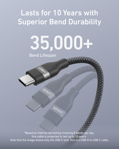 Anker Car Carplay Cable for iPhone 17 16 Pro Max Plus, Upcycled Braided USB A to USB C Car Charger Cord for Samsung Note20 and More (3FT, Black)