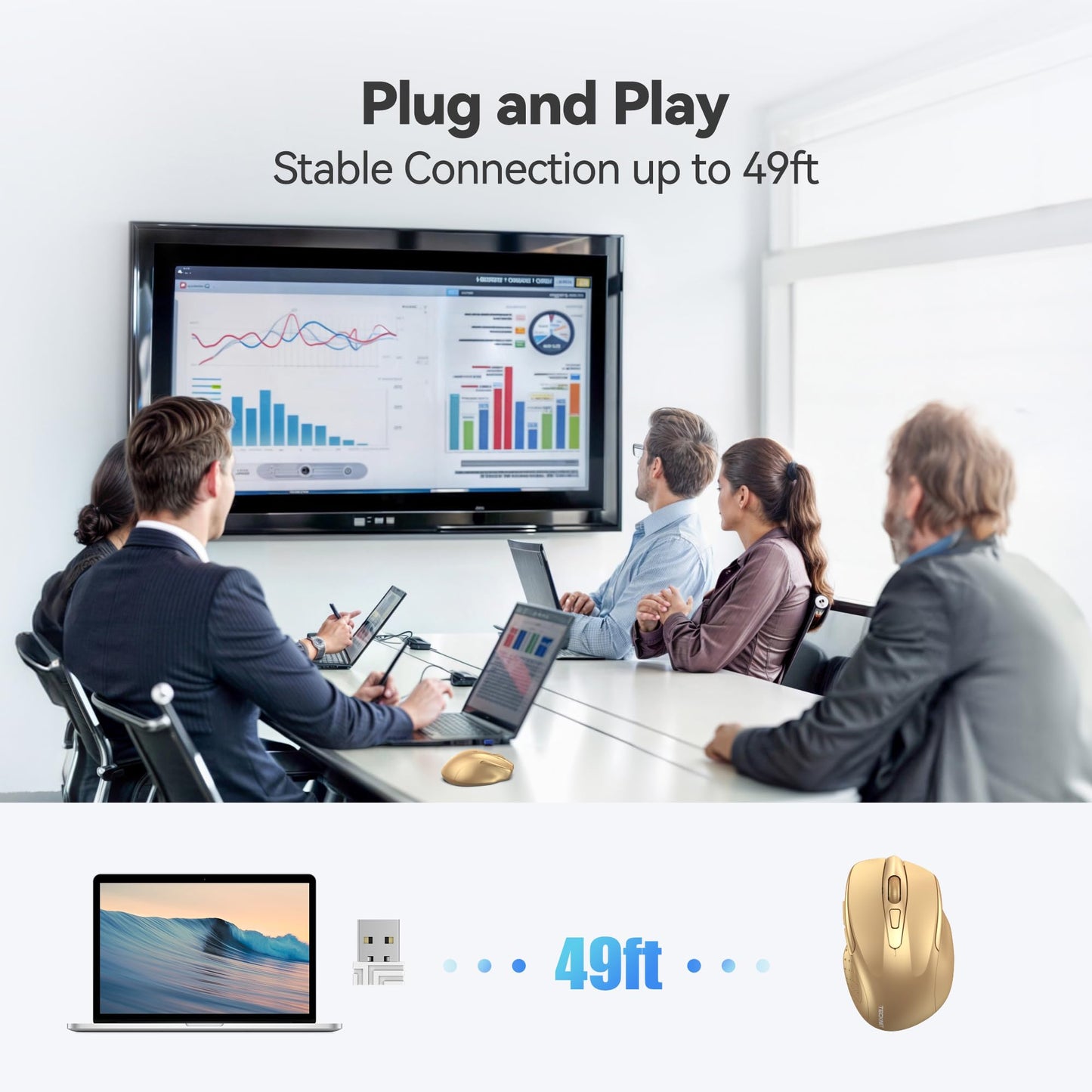 ErgoGlide Wireless: 6-Button, 2600 DPI, 24-Month Power