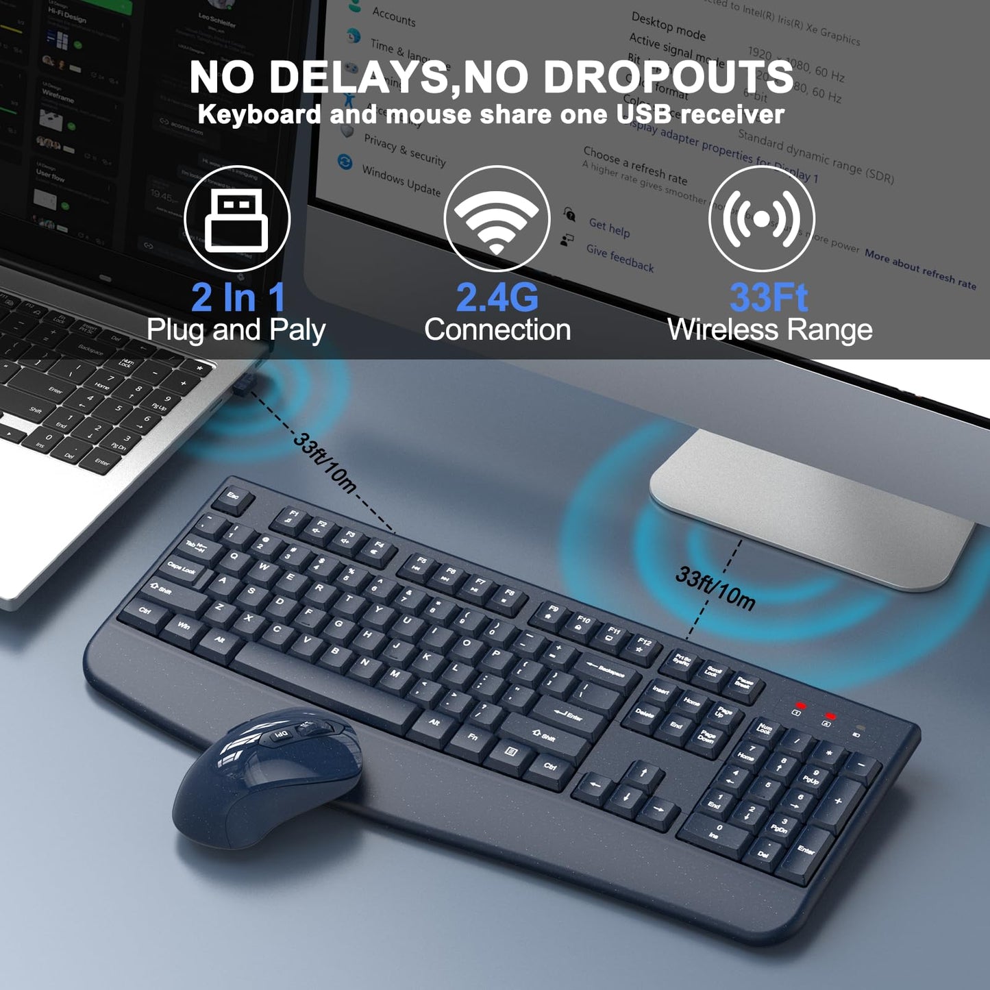 ErgoWave Duo: Wireless Keyboard & Mouse Set