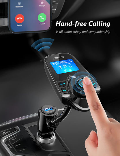 Nulaxy FlexiConnect: 2024 Bluetooth FM Car Adapter