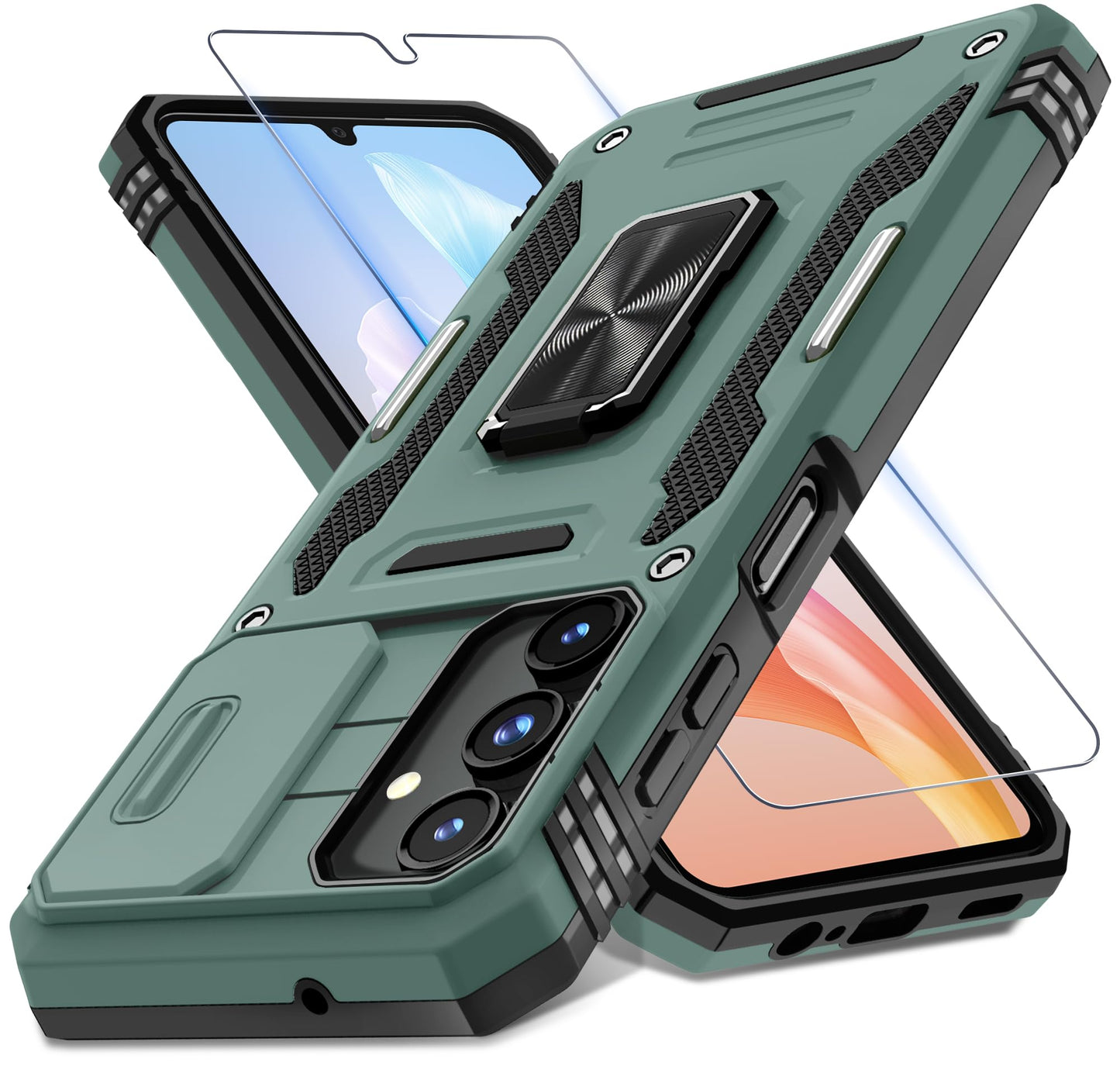 ###DEERLAMN Galaxy A17 Case with Slide Cover-Black