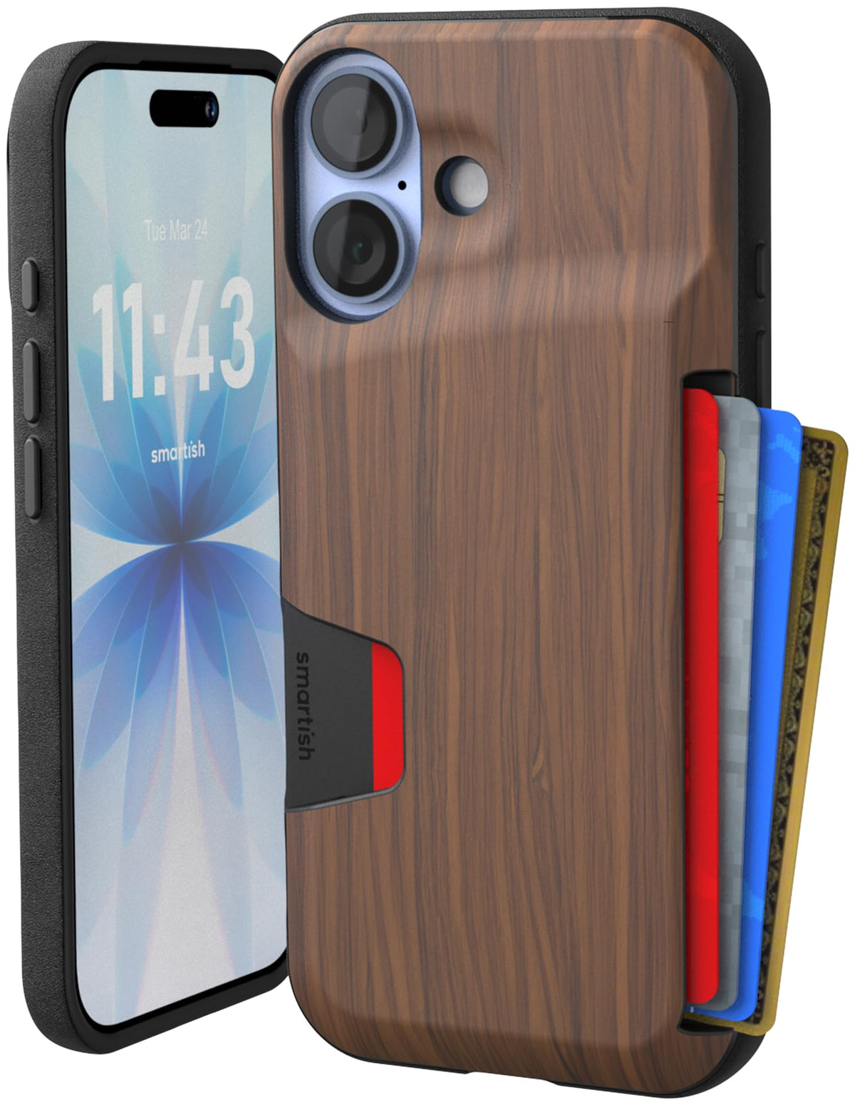 Smartish iPhone 18 Pro/17 Pro Wallet Case, Wallet Slayer V1, Cherry Blossom