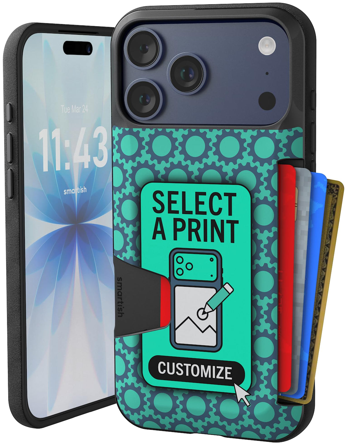 Smartish iPhone 18 Pro/17 Pro Wallet Case, Wallet Slayer V1, Cherry Blossom