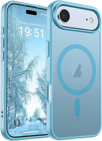 SUPFINE Magnetic for iPhone SE Case 2022 (3rd)/2020 (2nd), iPhone 8 Case (Compatible with MagSafe) (Military Grade Drop Protection) Translucent Matte Phone Cover,Black