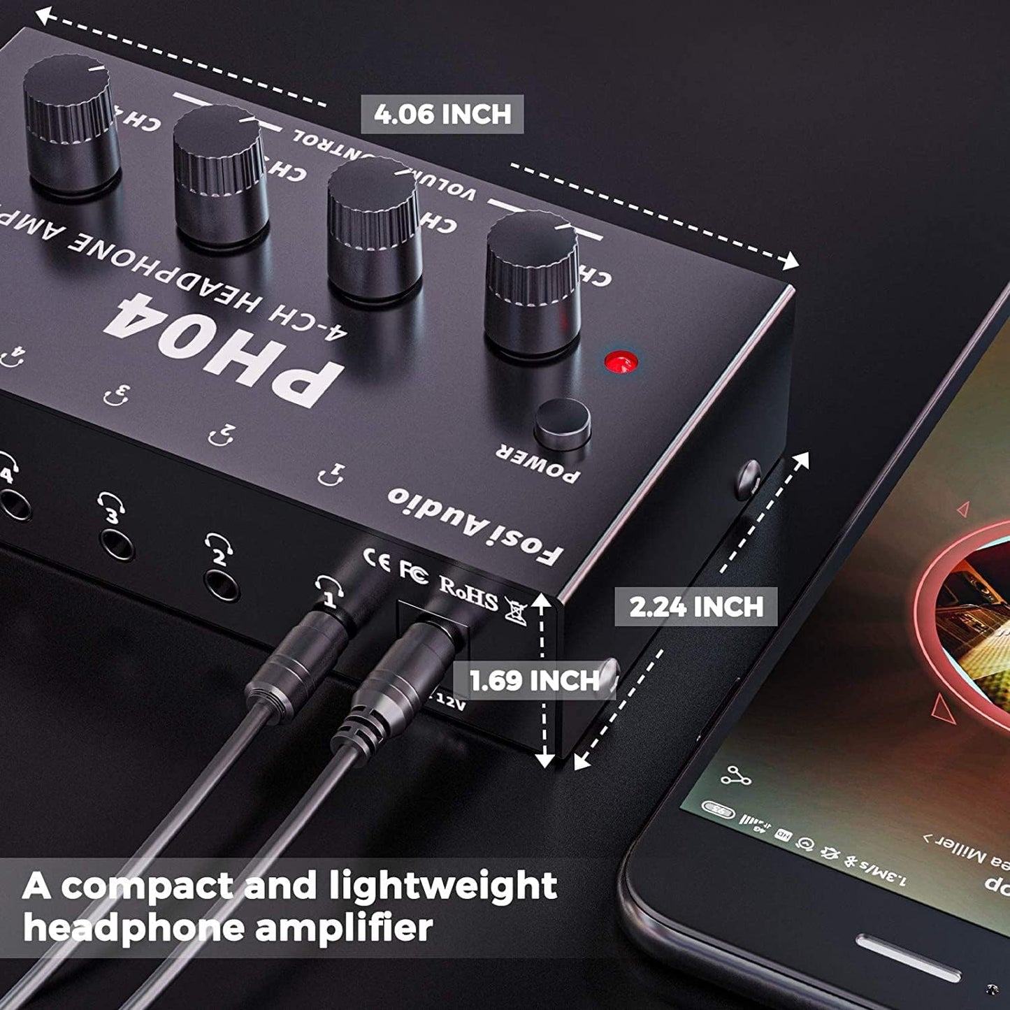 Fosi Audio PH04: Ultra-Compact 4-Channel Headphone Amp