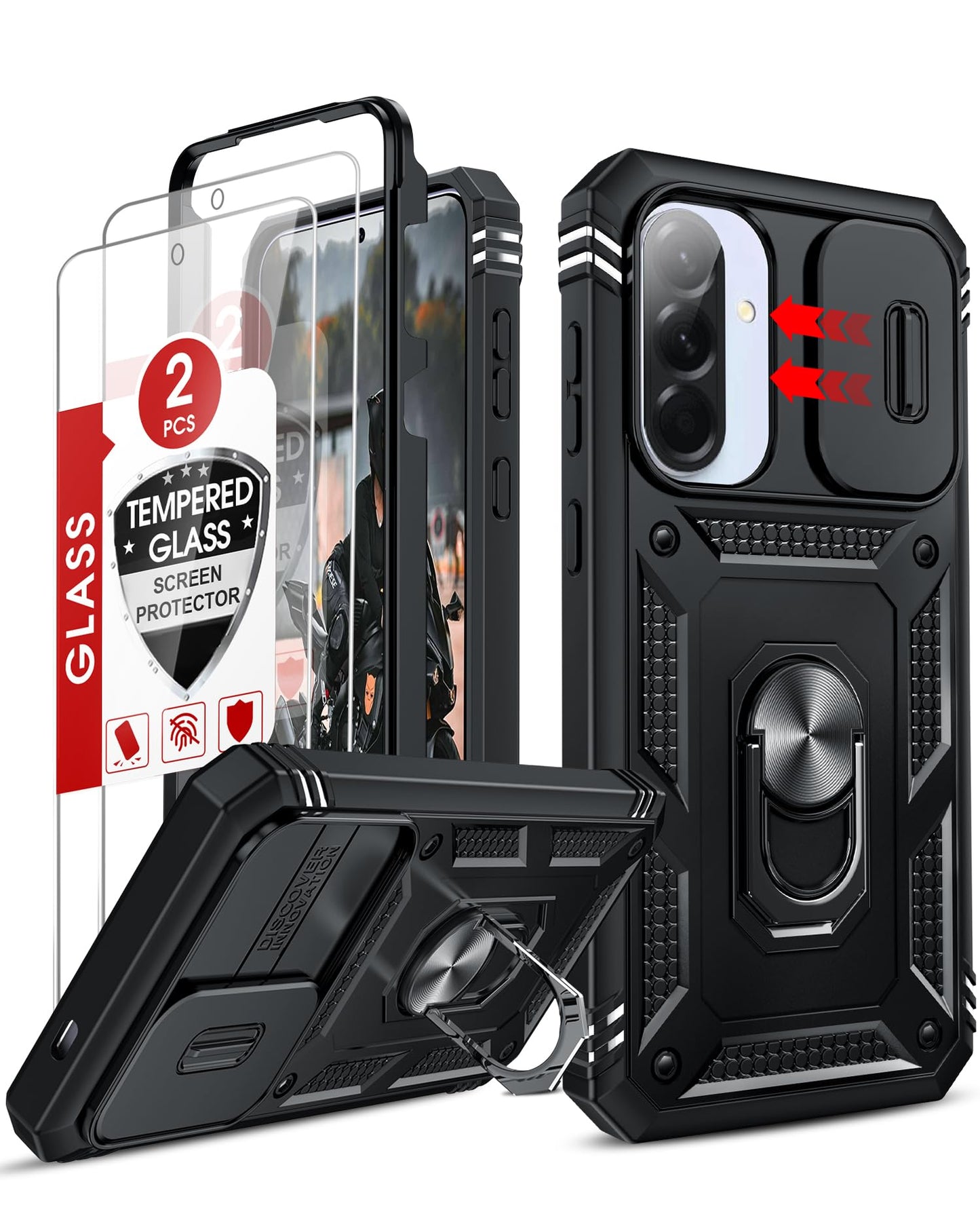 LeYi Samsung S25 FE Case with Camera Cover & Stand