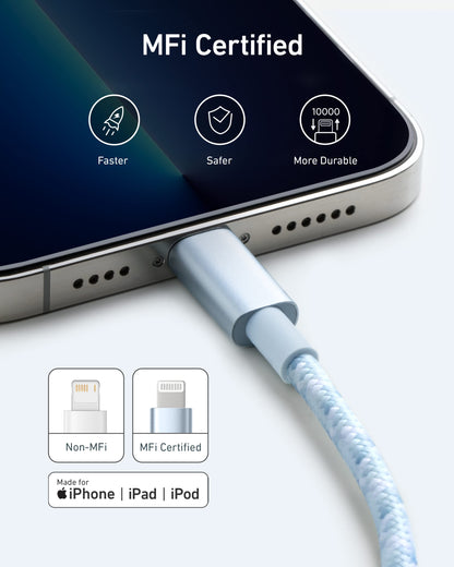 Anker SwiftCharge Nylon USB-C to Lightning Cord 3.3ft