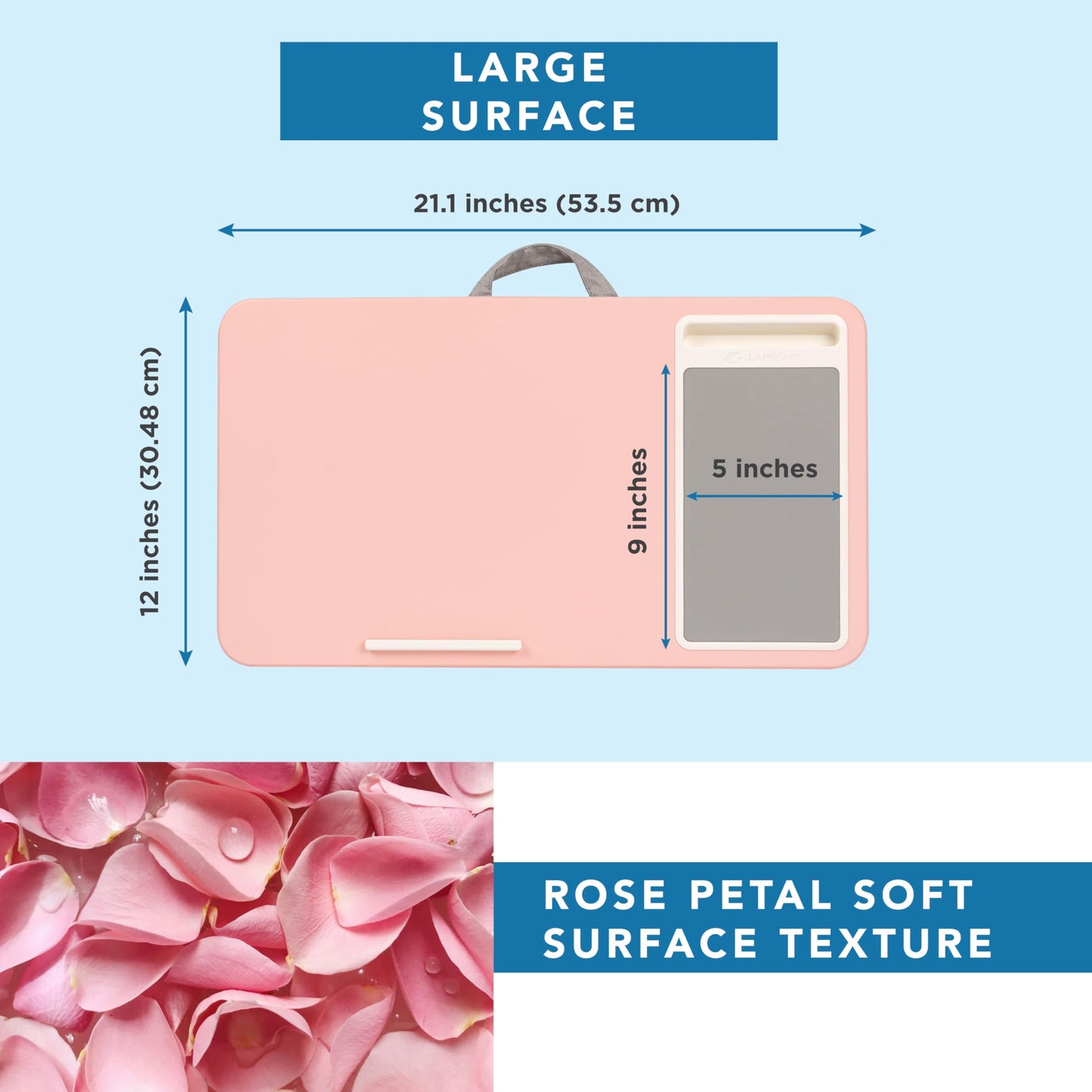 PinkComfort Lap Desk: Device Ledge & Phone Holder