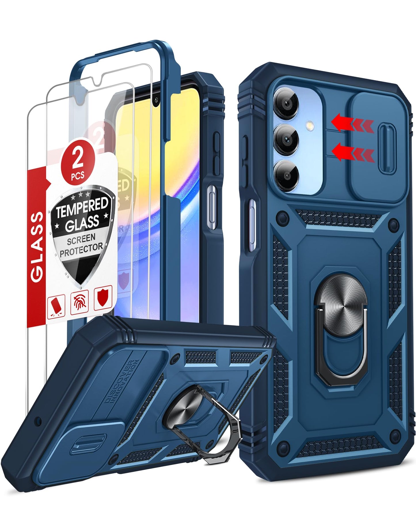 LeYi Samsung S25 FE Case with Camera Cover & Stand