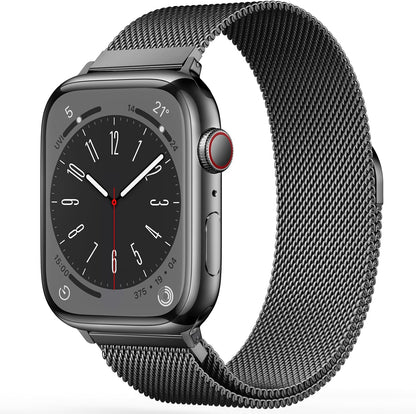 Original Stainless Steel Loop for Apple Watch Band 38mm 40mm 41mm 42mm 44mm 45mm 49mm, Magnetic Clasp Replacement Bands for iwatch Series Ultra SE 8 7 6 5 4 3 2 1, Women & Men Watch Strap for Apple