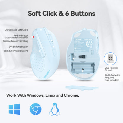 ErgoGlide Wireless: 6-Button, 2600 DPI, 24-Month Power