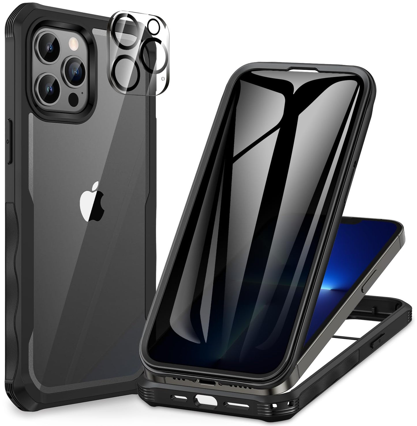 CENHUFO Privacy iPhone 14/13 Case with Glass Protector