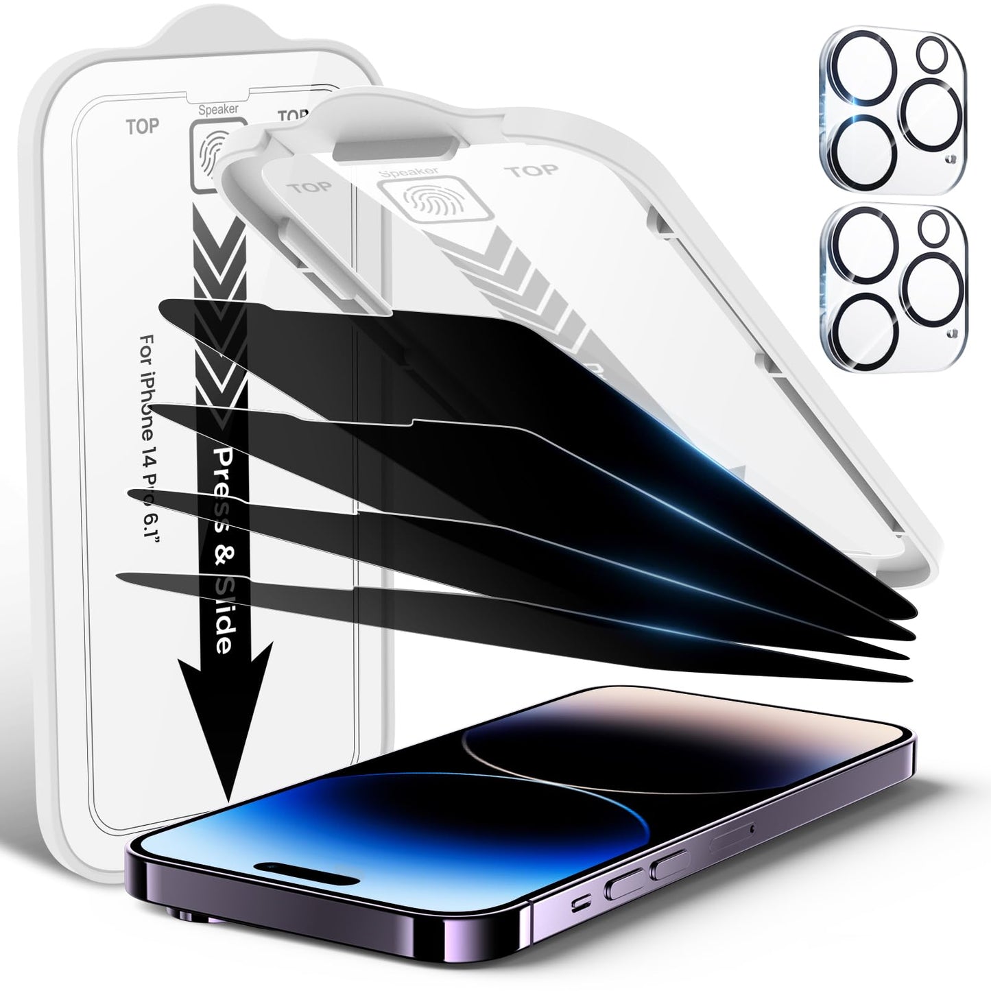 iPhone 13 4-Pack Privacy Glass Shield - Military Grade - Small Enterprise