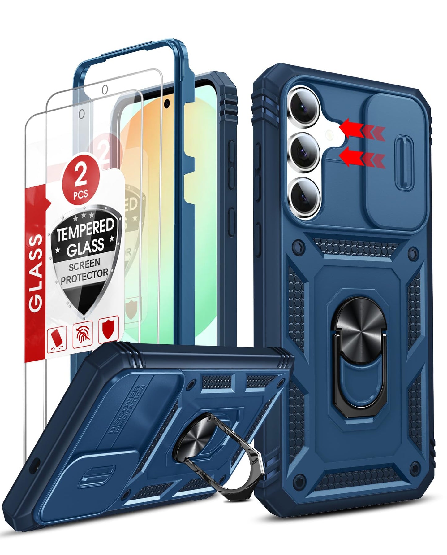 LeYi Samsung S25 FE Case with Camera Cover & Stand