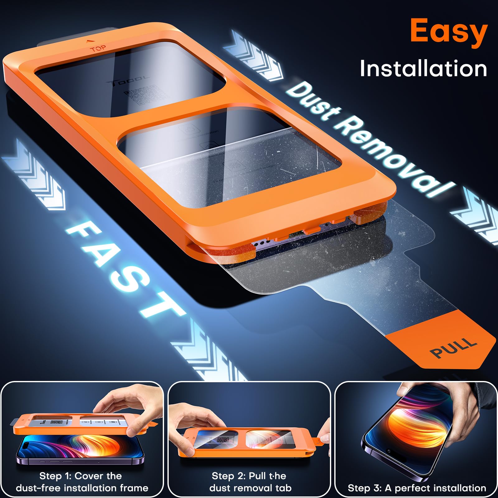 TOCOL Privacy Shield 9H Glass for iPhone 15 - 2 Pack - Small Enterprise