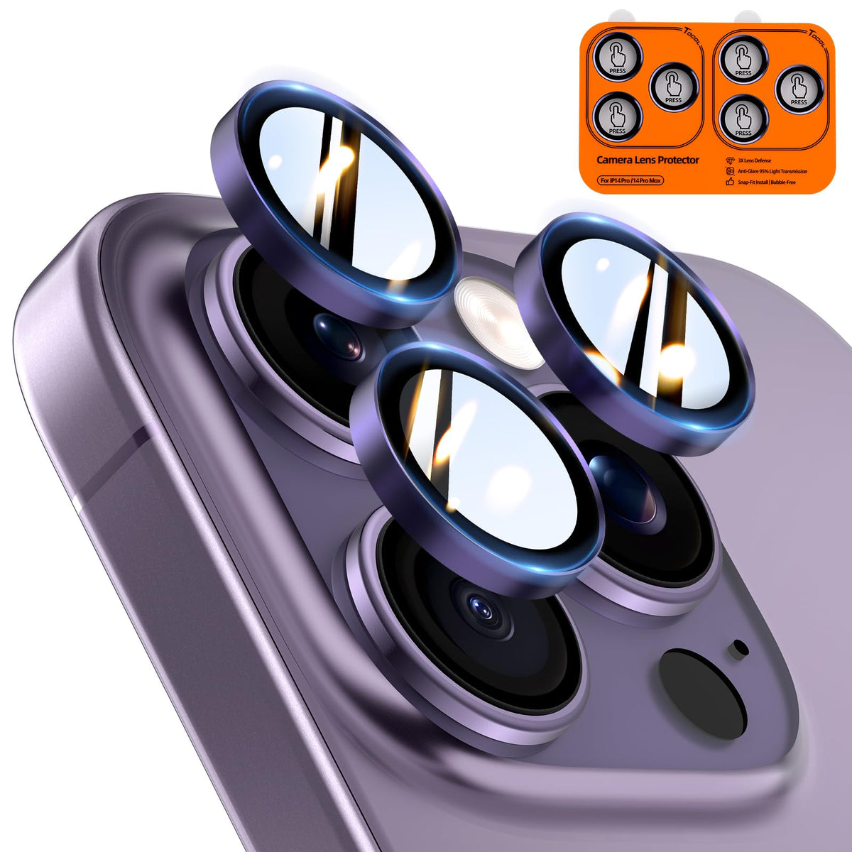 TOCOL Camera Lens Protector for iPhone 17 Tempered Glass HD Individual Scratch Resistant Camera Cover Accessories Case Friendly 2 Pack（Clear）