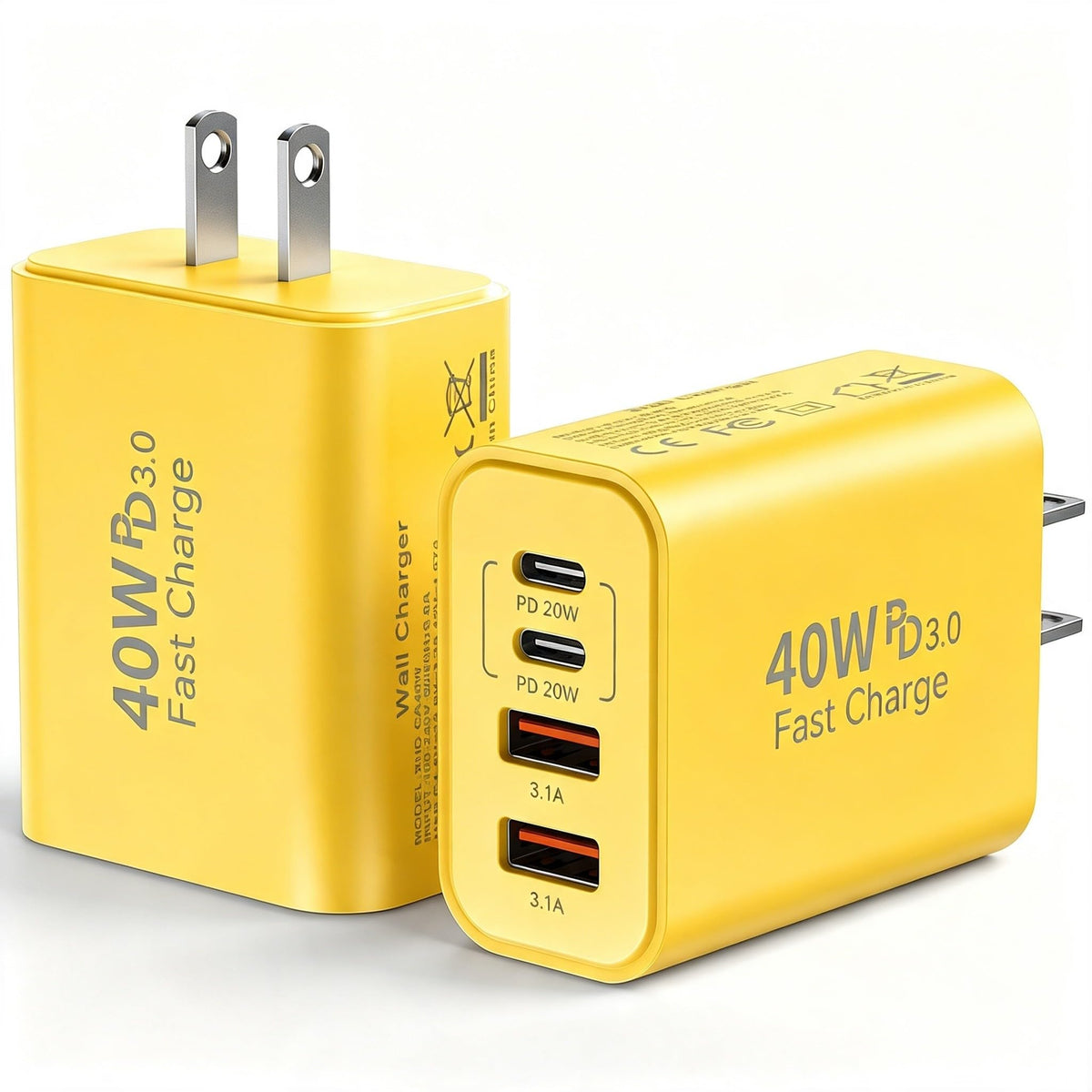 USB C Wall Charger Block, 40W USB Type C iPhone Charger Fast Charging Block