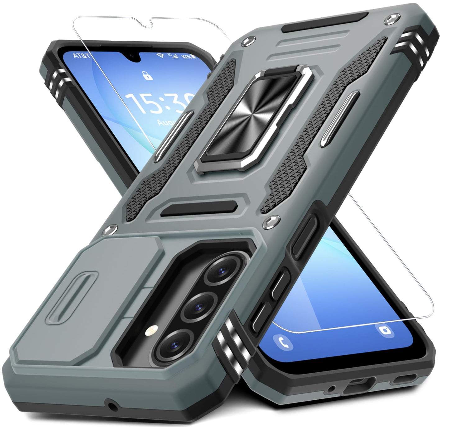 ###DEERLAMN Galaxy A17 Case with Slide Cover-Black