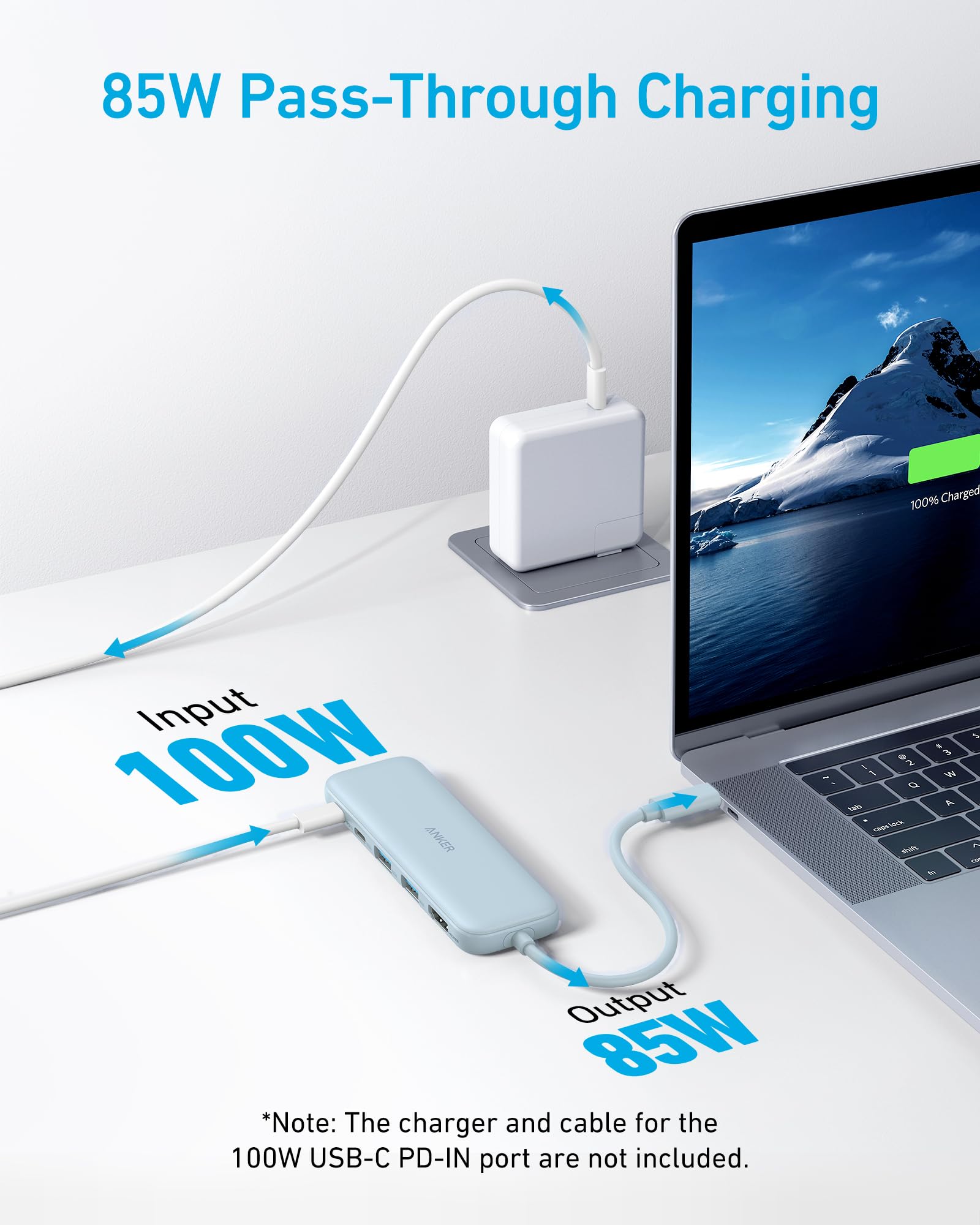 Anker USB C Hub, 5-in-1 USBC to HDMI Splitter with 4K Display, 1 x Powered USB-C 5Gbps & 2×Powered USB-A 3.0 5Gbps Data Ports for MacBook Pro, MacBook Air, Dell and More
