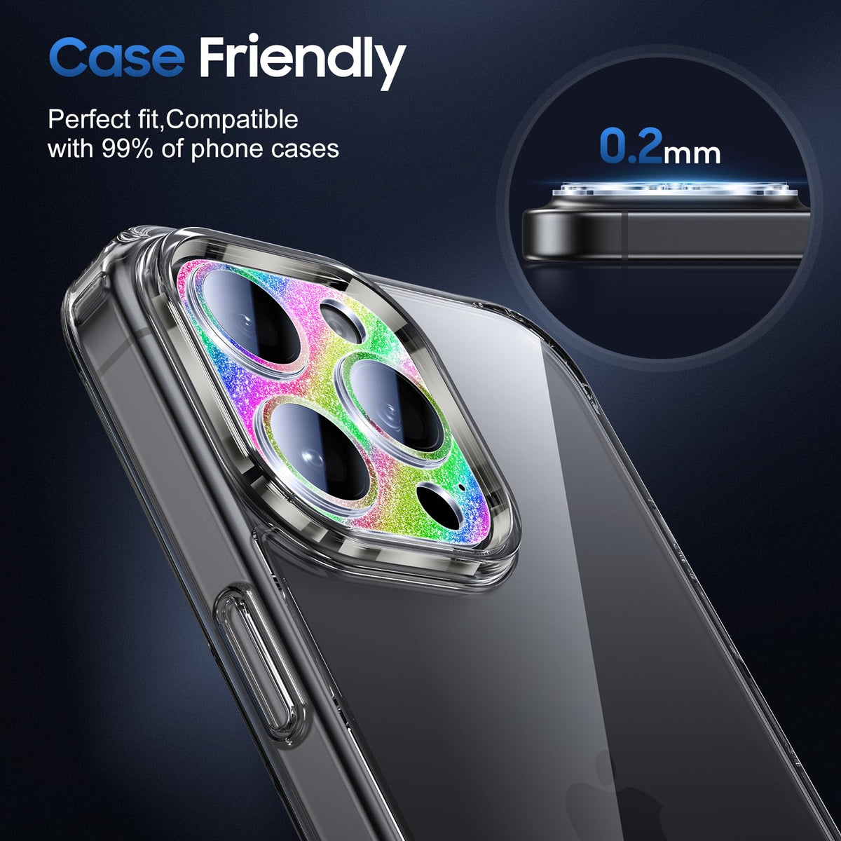 UniqueMe for 3 Pack iPhone 16 Pro/iPhone 16 Pro Max Camera Lens Protector