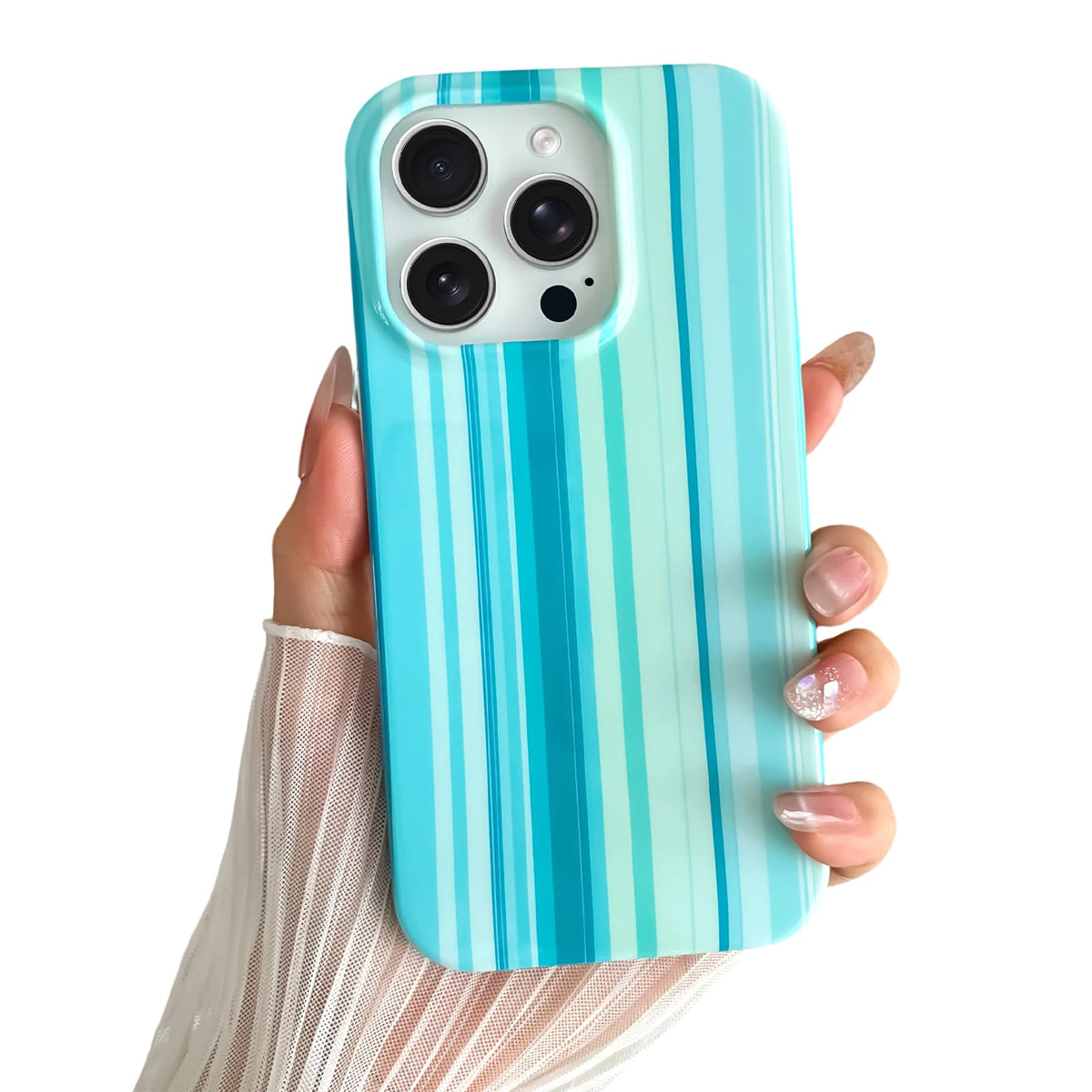 Yeddabox for iPhone 17 Pro Max Case Cute Striped Phone Case Soft TPU Slim Shockproof Phone Cover for Women Girls, Pink