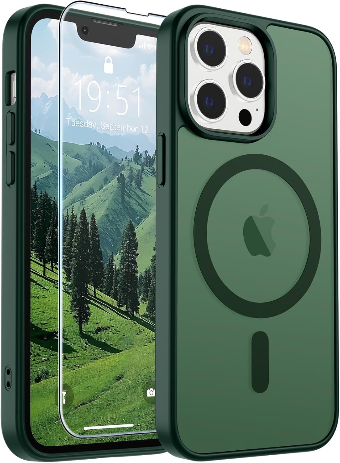 SUPFINE Magnetic for iPhone SE Case 2022 (3rd)/2020 (2nd), iPhone 8 Case (Compatible with MagSafe) (Military Grade Drop Protection) Translucent Matte Phone Cover,Black