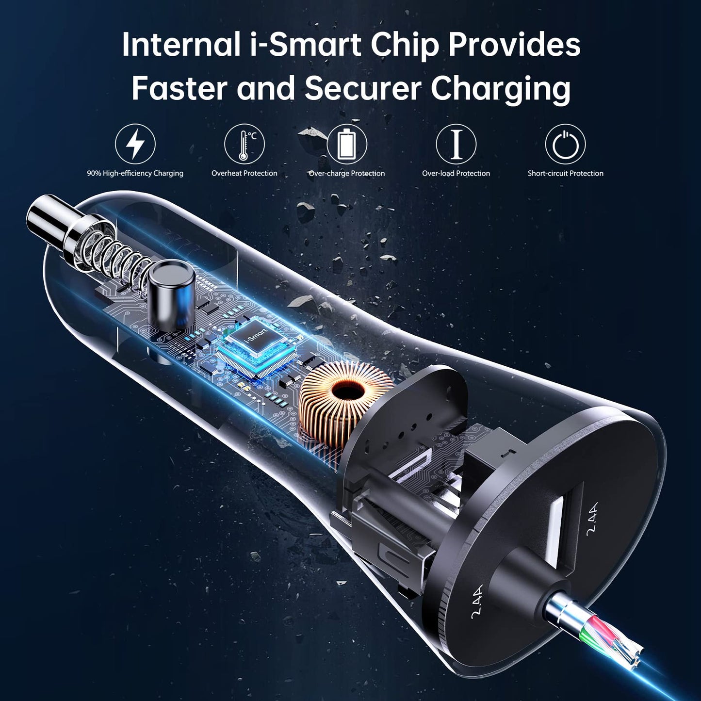 SyncCharge: MFi Lightning Car Adapter 4.8A/24W