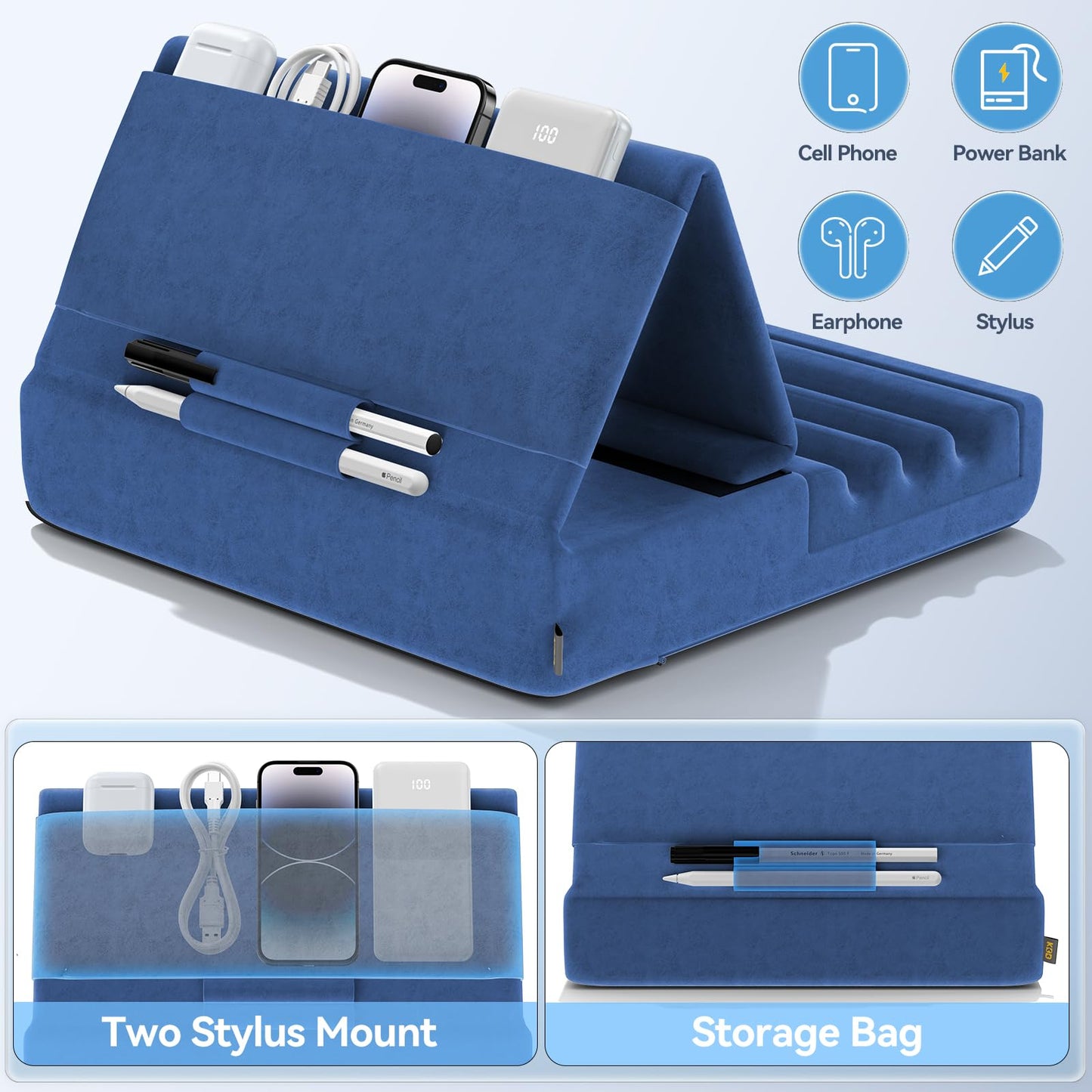 FoldMate: Versatile Tablet Pillow Stand with Pocket