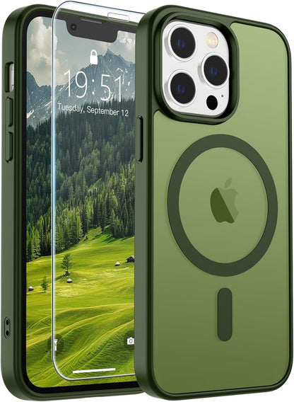 SUPFINE Magnetic for iPhone SE Case 2022 (3rd)/2020 (2nd), iPhone 8 Case (Compatible with MagSafe) (Military Grade Drop Protection) Translucent Matte Phone Cover,Black