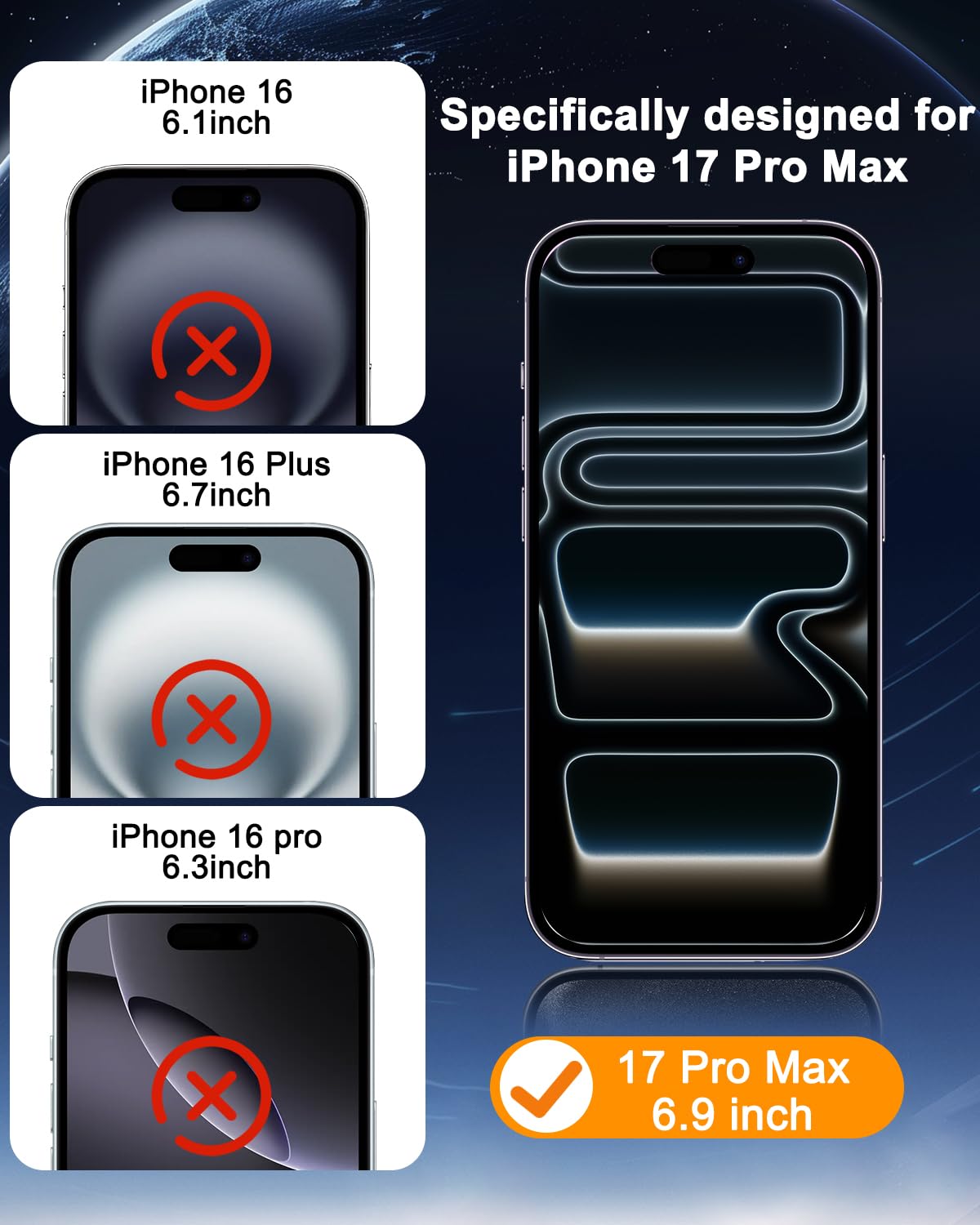 SIBEITU 3+3 Pack Screen Protector for iPhone 17 6.3 Inch Tempered Glass