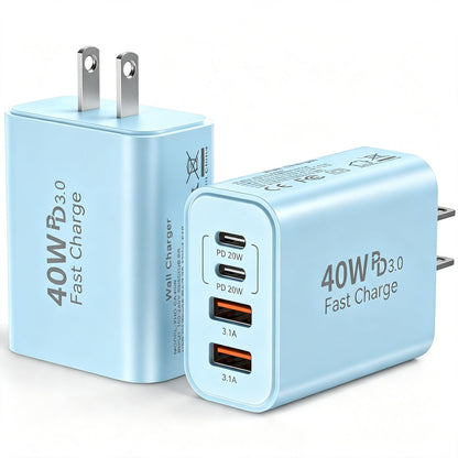 USB C Wall Charger Block, 40W USB Type C iPhone Charger Fast Charging Block