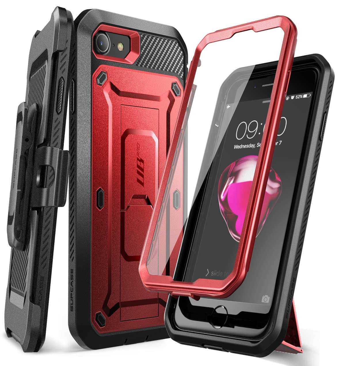 SUPCASE Unicorn Beetle Pro Case for iPhone SE/7/8, Black