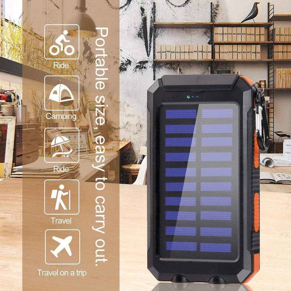 Solar Power Bank 20000mAh with 4 Cables & Flashlights