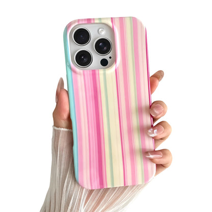 Yeddabox for iPhone 17 Pro Max Case Cute Striped Phone Case Soft TPU Slim Shockproof Phone Cover for Women Girls, Pink