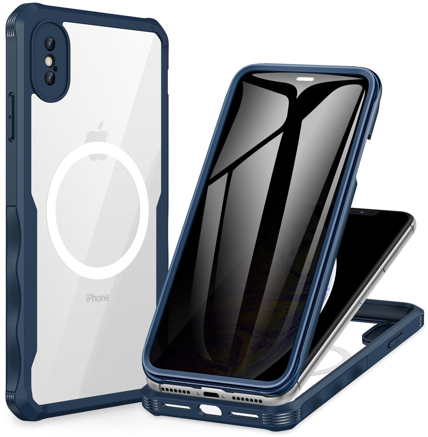 CENHUFO Privacy iPhone 14/13 Case with Glass Protector