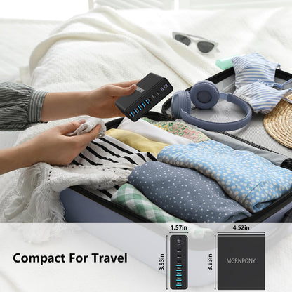 PowerHub 320: High-Speed 10-Port USB-C Charger