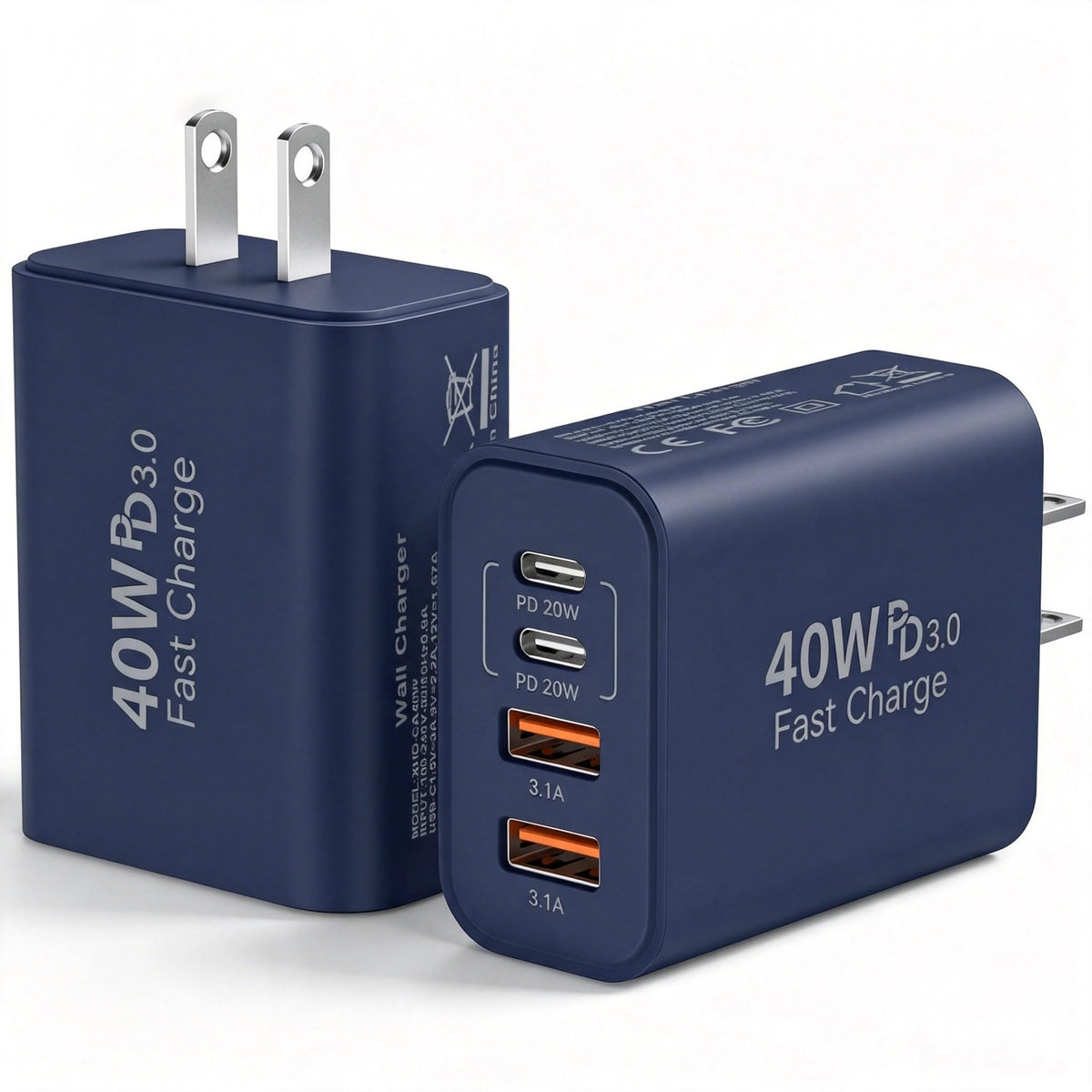 USB C Wall Charger Block, 40W USB Type C iPhone Charger Fast Charging Block