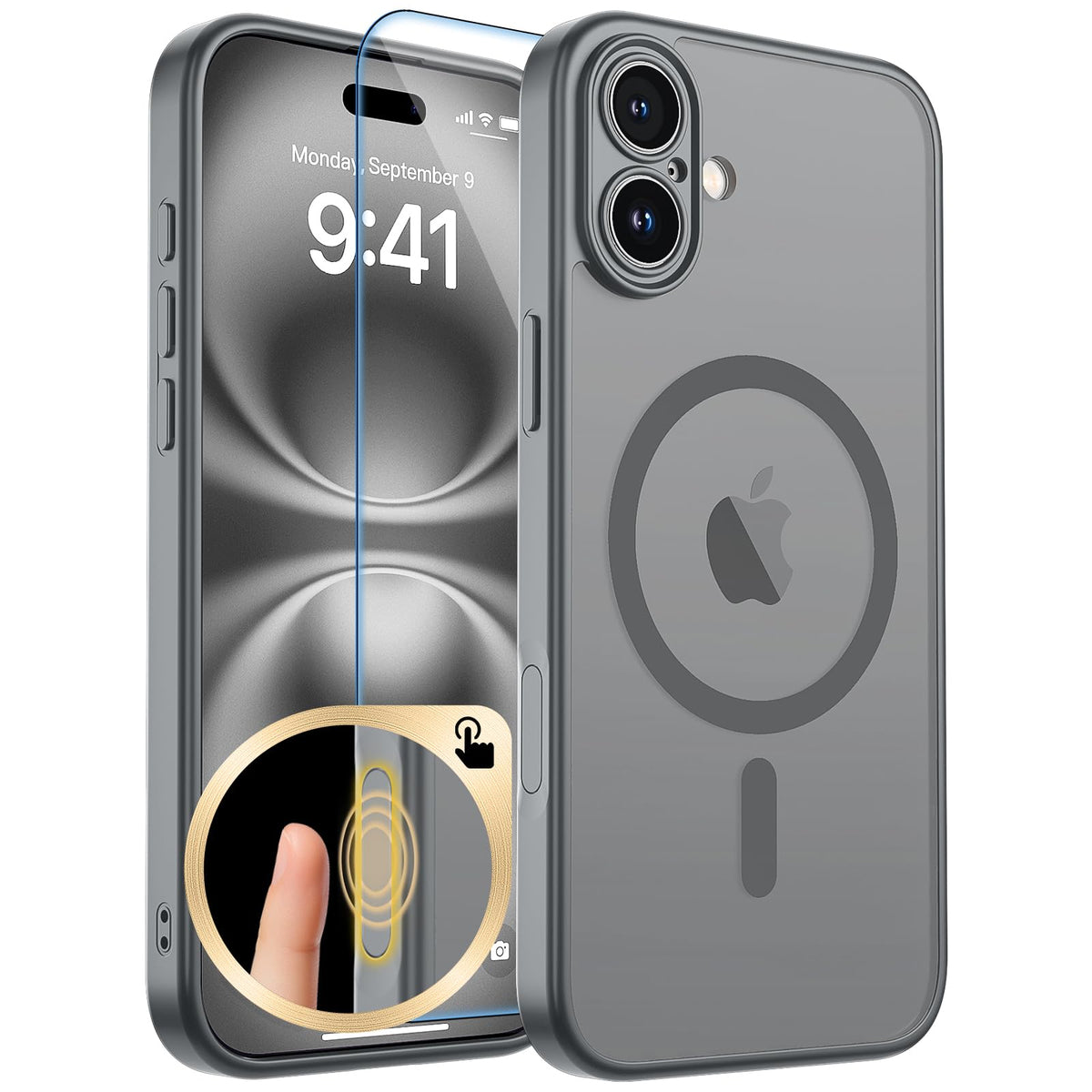 zapica Magnetic for iPhone 17 Pro Max Case, Gray