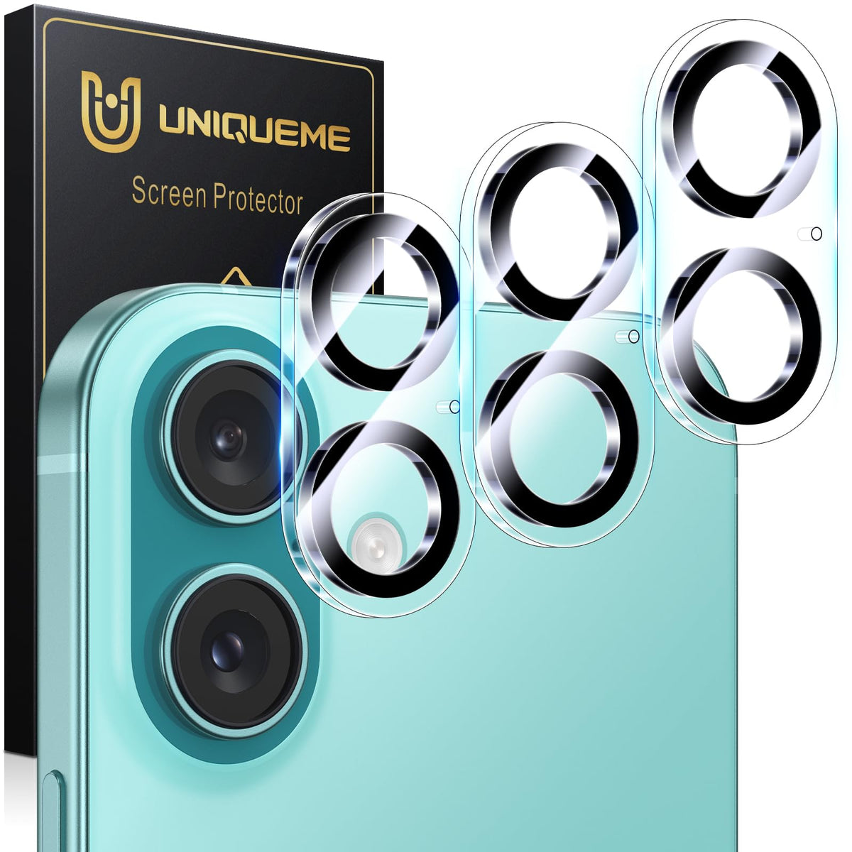 UniqueMe for 3 Pack iPhone 16 Pro/iPhone 16 Pro Max Camera Lens Protector