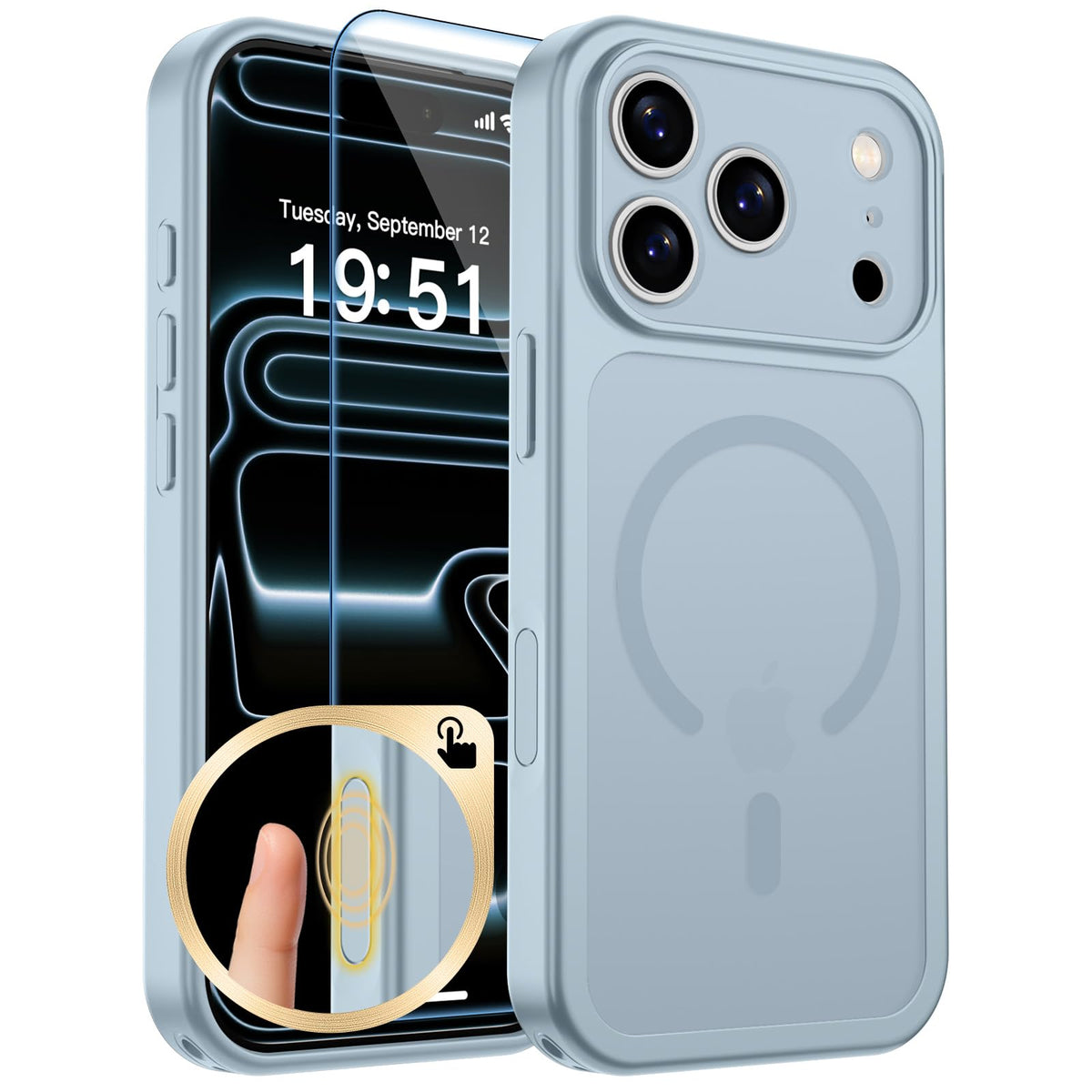 zapica Magnetic for iPhone 17 Pro Max Case, Gray