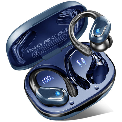 Wireless Earbuds, Sport Bluetooth 5.4 Headphones 2026 New Bluetooth Earbuds with 75Hrs Stereo, 4 ENC Mic, Noise Canceling Over-Ear Buds with Earhooks, IP7 Waterproof Earphones for Workout/Running/Gym