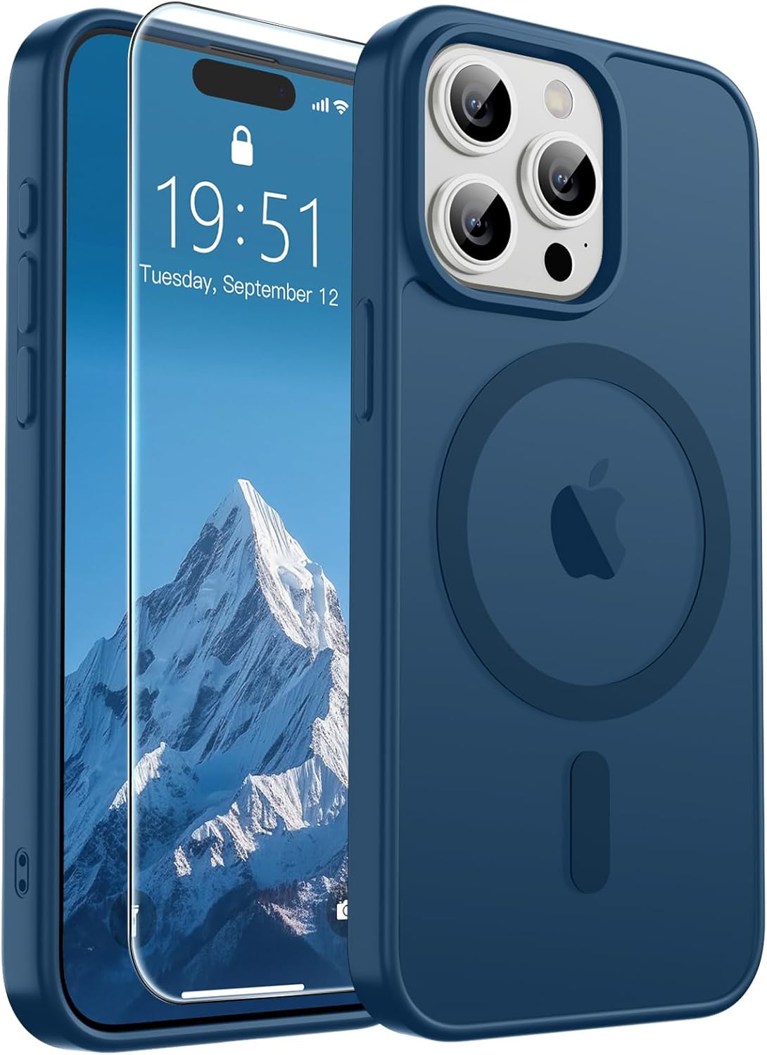 SUPFINE Magnetic for iPhone SE Case 2022 (3rd)/2020 (2nd), iPhone 8 Case (Compatible with MagSafe) (Military Grade Drop Protection) Translucent Matte Phone Cover,Black